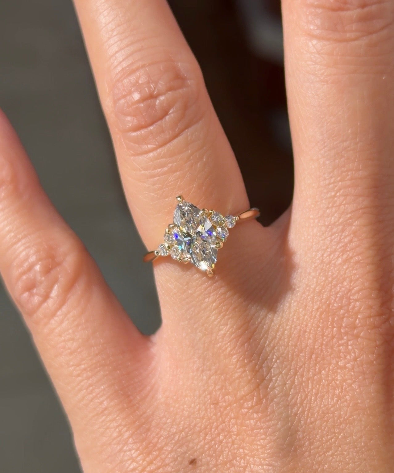 1.23ct D - VVS2 Marquise Lab Diamond Lindsey - PBD Engagement Rings