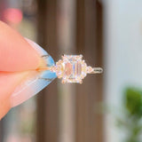 1.24ct D-VS1 Emerald Lab Diamond Lindsey Engagement Rings Princess Bride Diamonds 