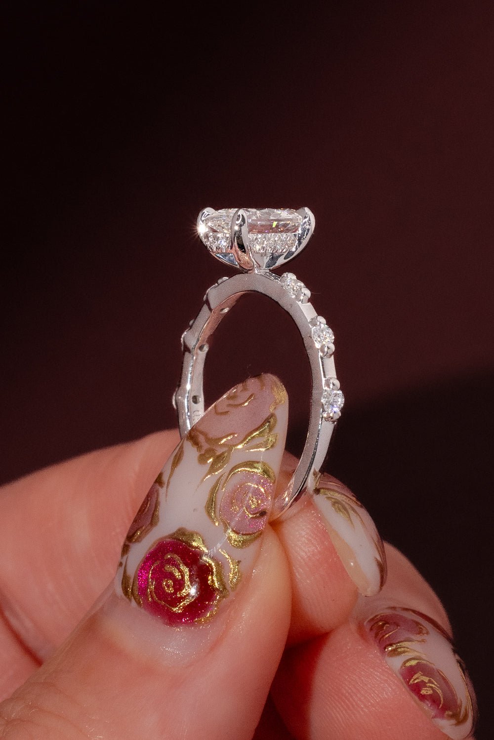 1.24ct D - VVS1 Oval Lab Diamond Daisy - PBD Engagement Rings