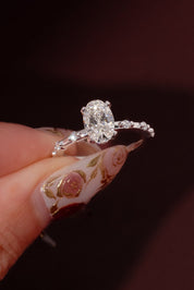 1.24ct D - VVS1 Oval Lab Diamond Daisy - PBD Engagement Rings