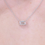 1.24ct E-VVS2 Emerald Lab Diamond Pendant White Gold Necklaces Princess Bride Diamonds 