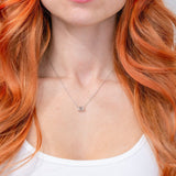 1.24ct E-VVS2 Emerald Lab Diamond Pendant White Gold Necklaces Princess Bride Diamonds 