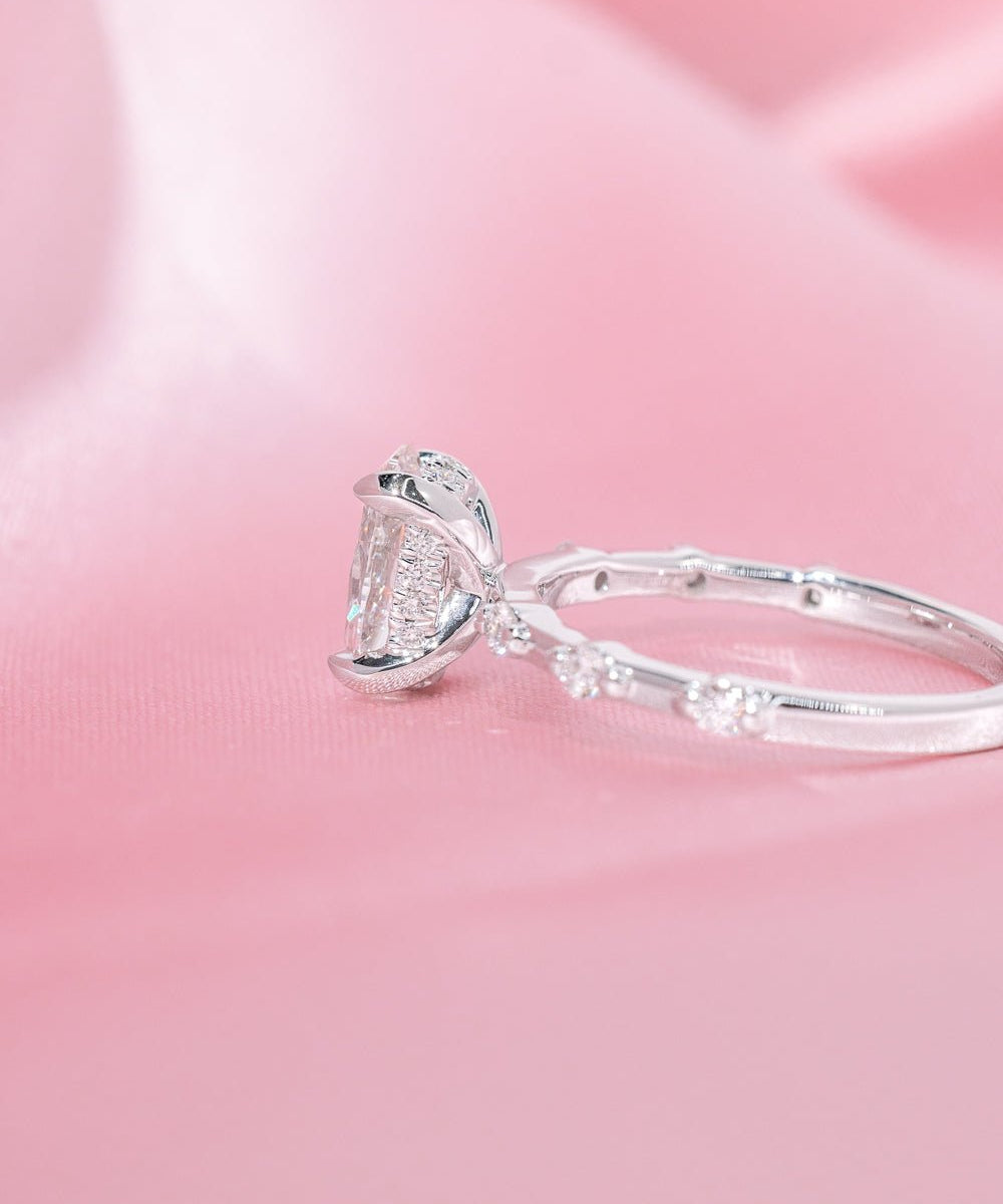 1.25ct D - VVS2 Oval Lab Diamond Daisy - PBD Engagement Rings