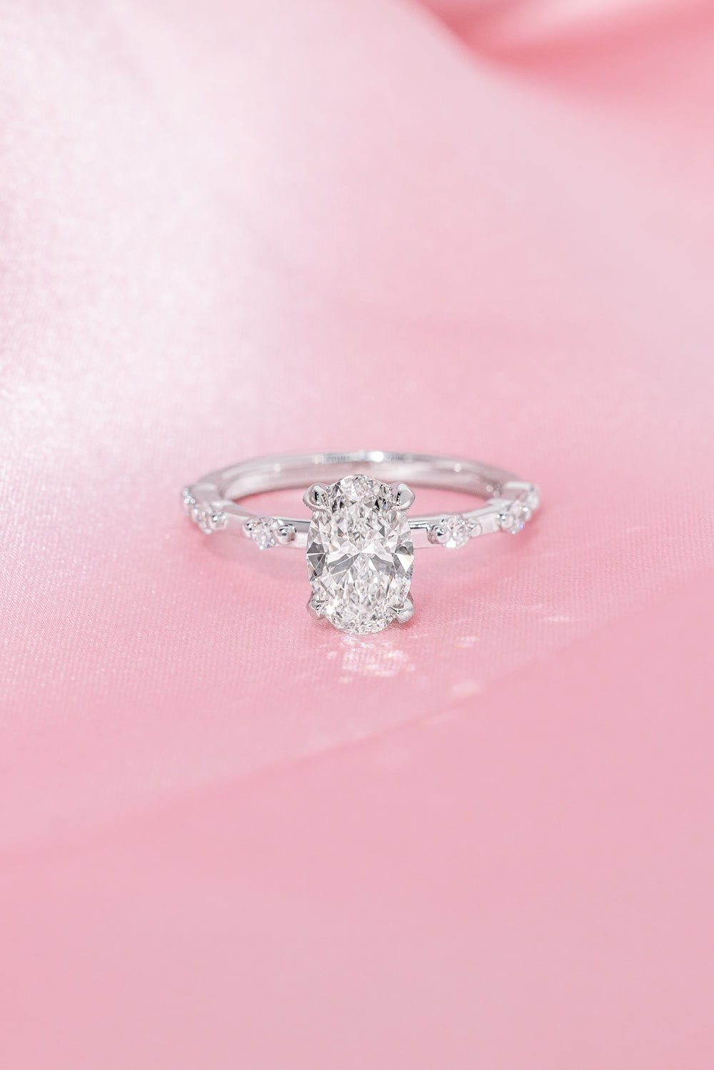 1.25ct D - VVS2 Oval Lab Diamond Daisy - PBD Engagement Rings