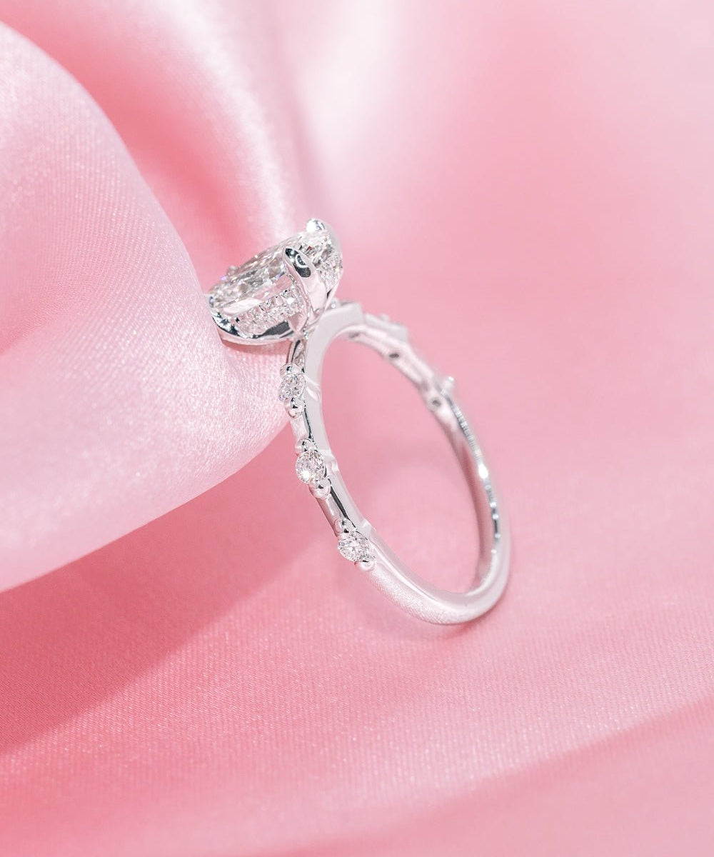 1.25ct D - VVS2 Oval Lab Diamond Daisy - PBD Engagement Rings