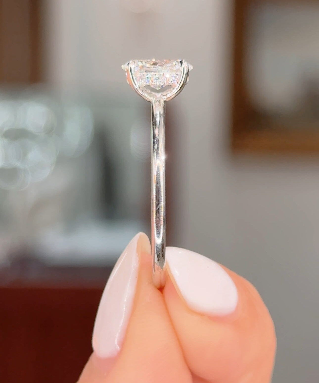 1.25ct E-VS1 Oval Lab Diamond Kayla Engagement Rings Princess Bride Diamonds 