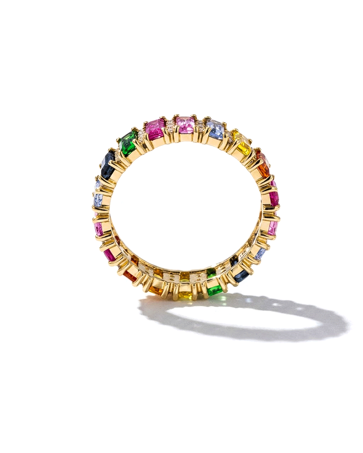 Rainbow Gemstone Eternity Band