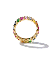 Rainbow Gemstone Eternity Band