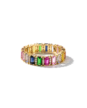 Rainbow Gemstone Eternity Band