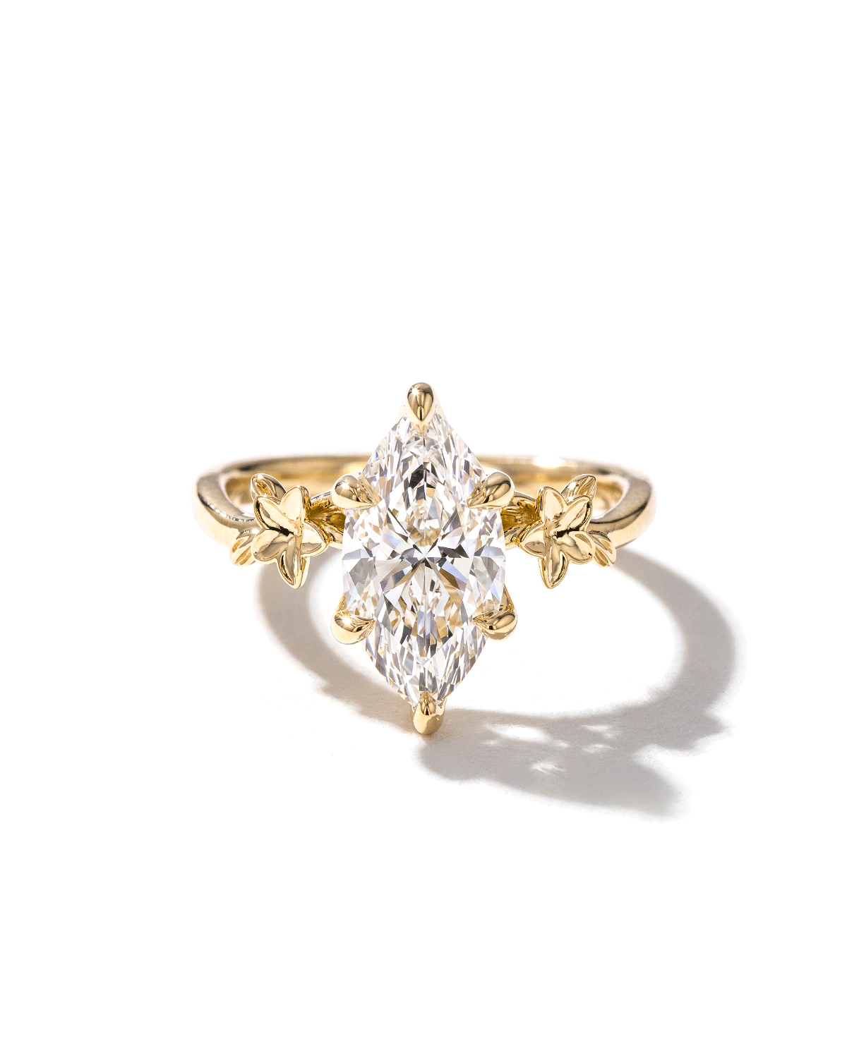 2.05ct E-VVS2 Marquise Lab Diamond Plumeria