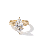 3.03ct E-VVS2 Marquise Lab Diamond Hand Engraved Caraline