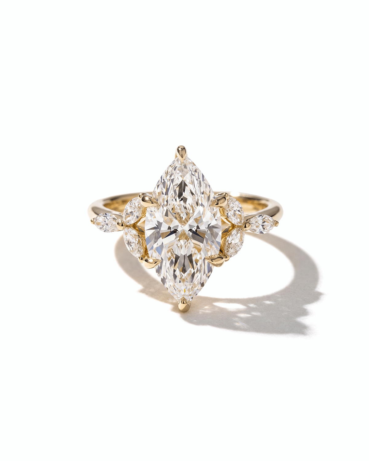 3.02ct F-VVS2 Marquise Lab Diamond Amber