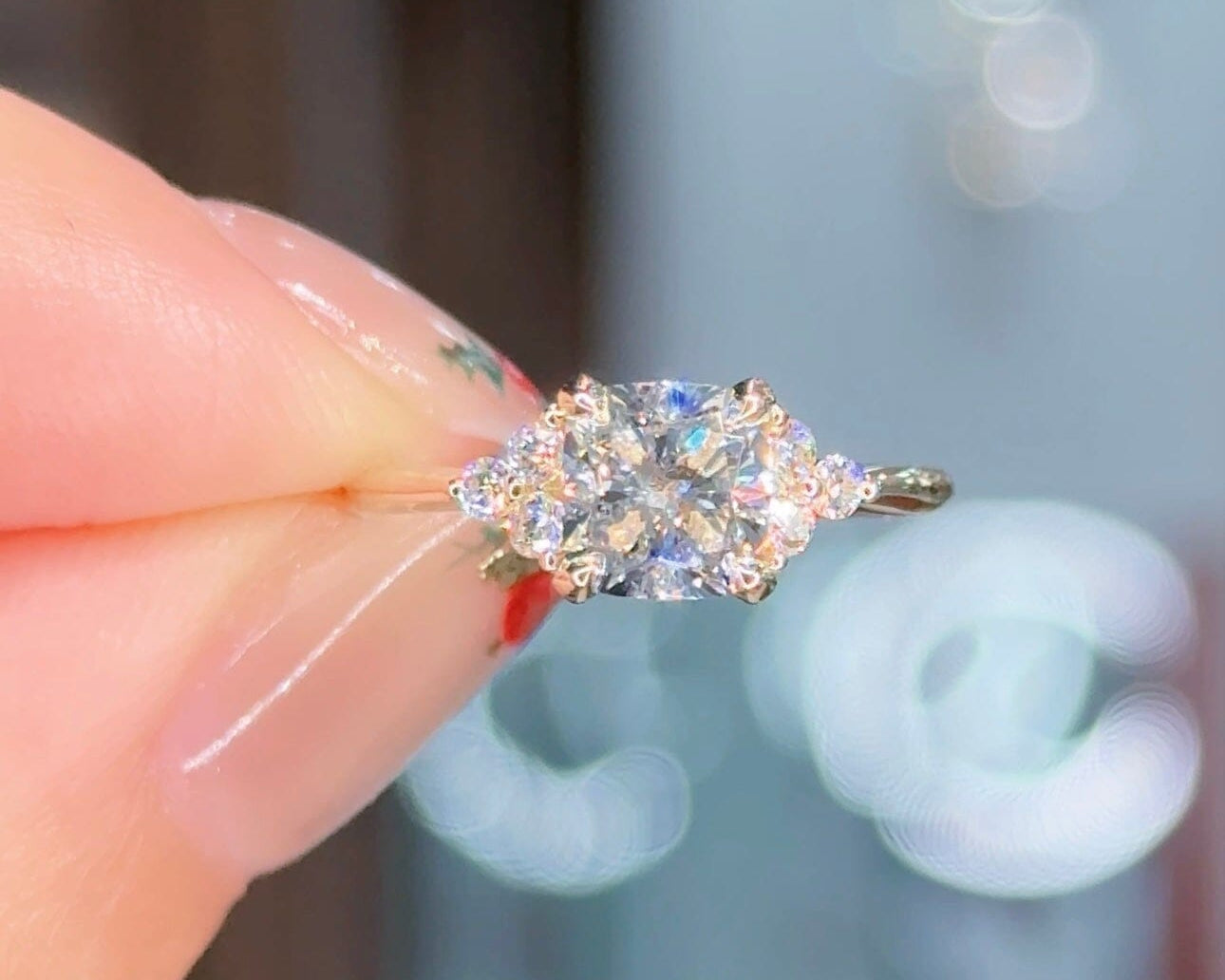 1.27ct D-VS1 Cushion Lab Diamond Lindsey Engagement Rings Princess Bride Diamonds 