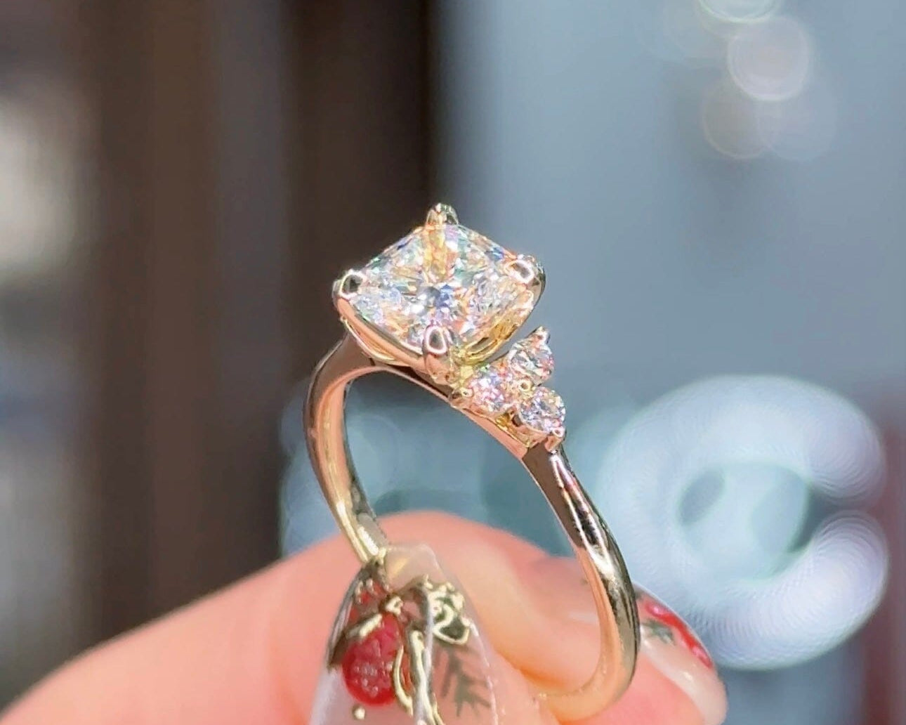 1.27ct D-VS1 Cushion Lab Diamond Lindsey Engagement Rings Princess Bride Diamonds 