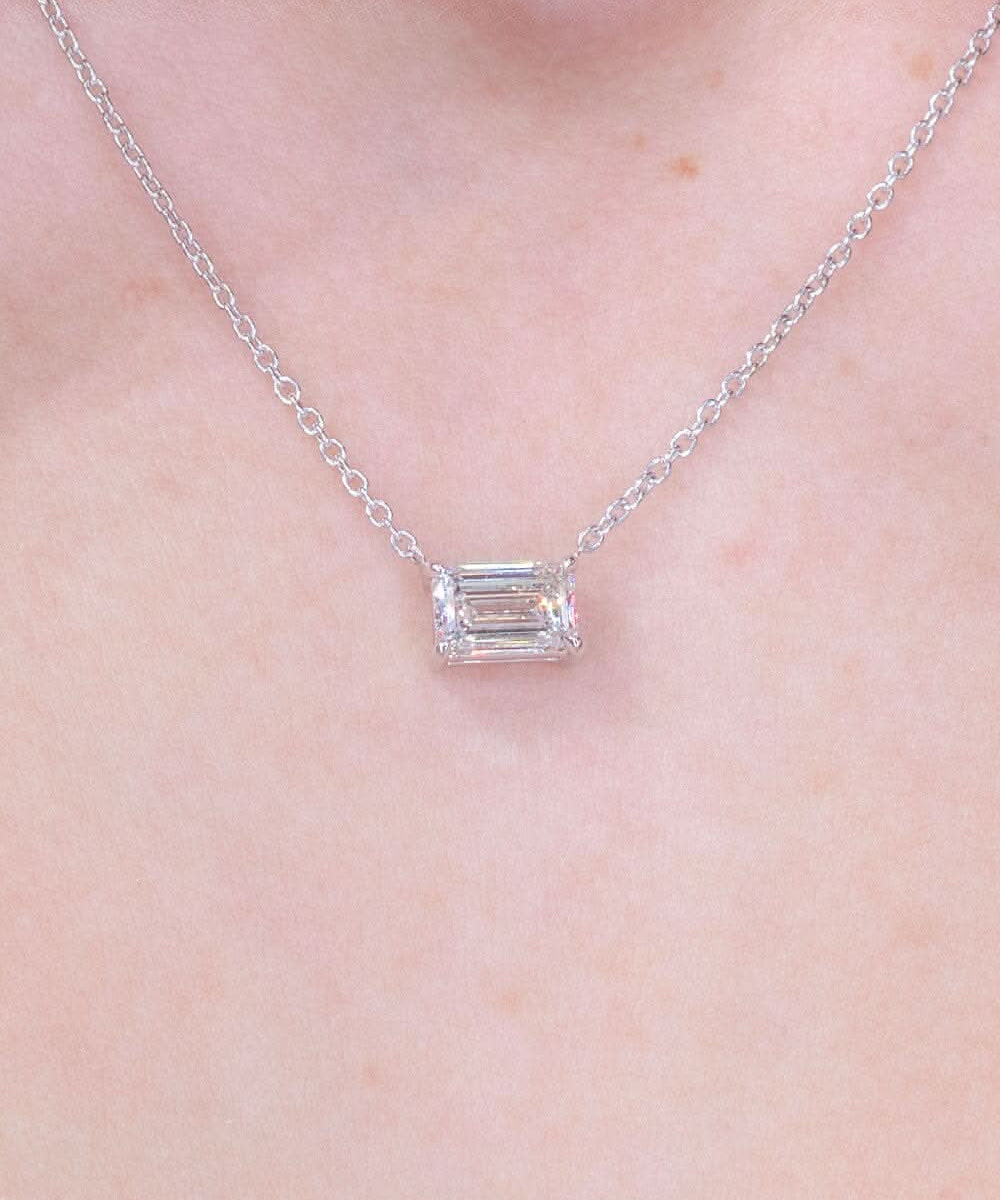 1.2ct Core Emerald Solitaire Necklace - PBD Necklaces
