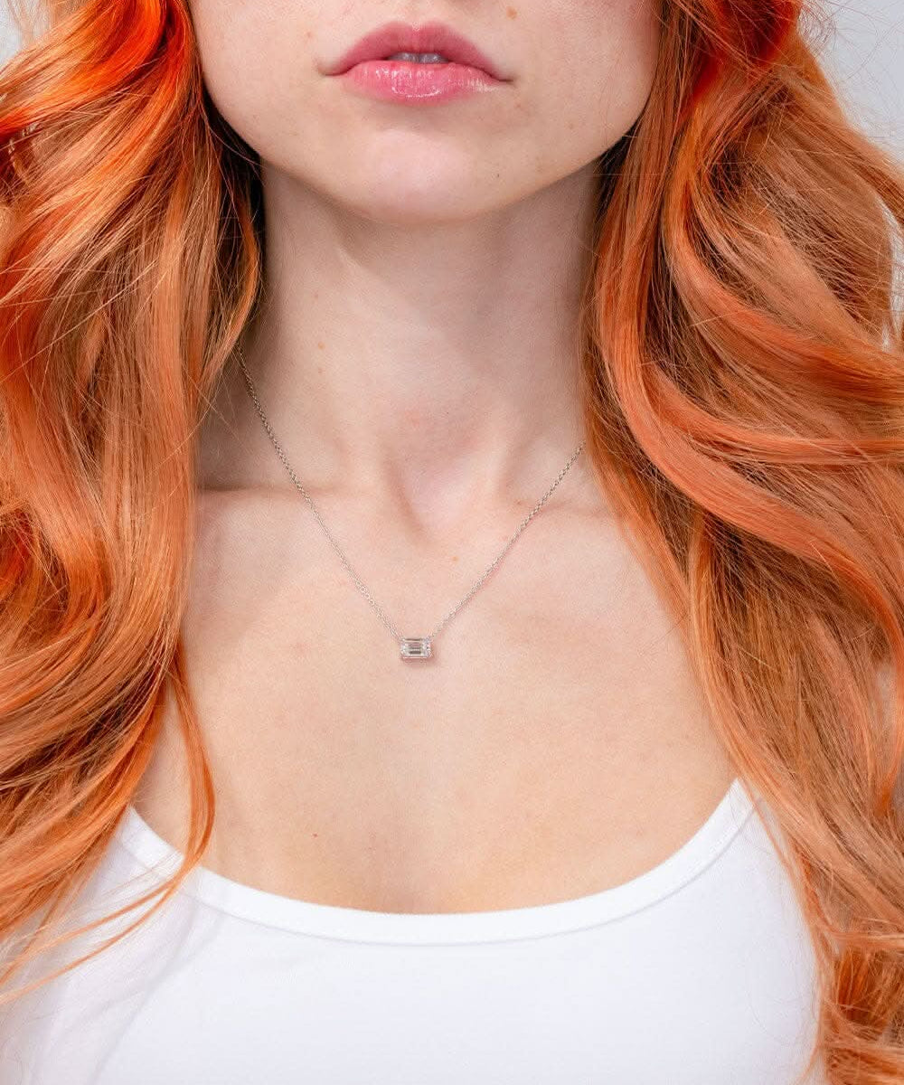 1.2ct Core Emerald Solitaire Necklace - PBD Necklaces