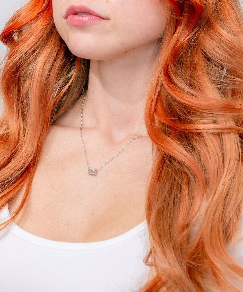 1.2ct Core Emerald Solitaire Necklace - PBD Necklaces