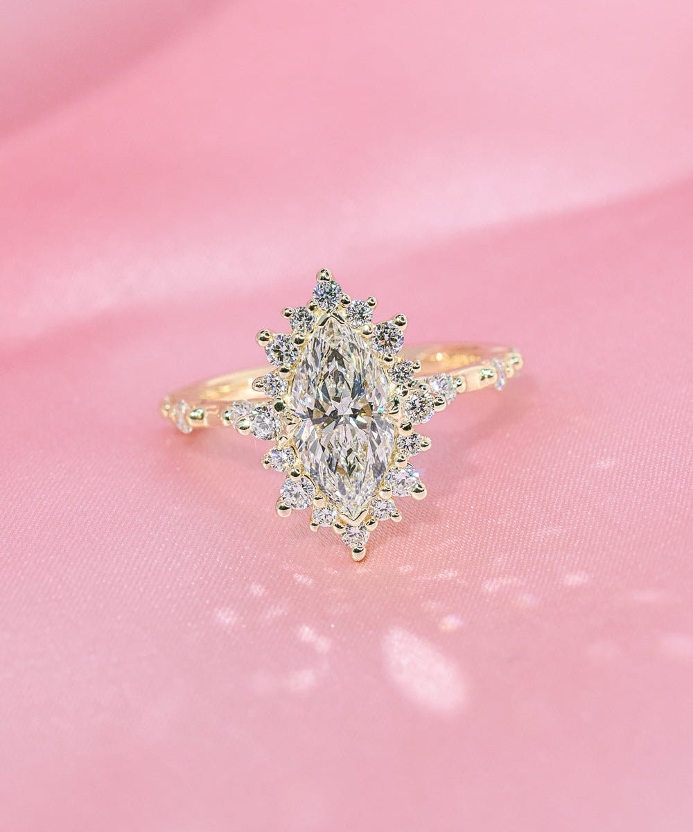 1.33ct F - VS1 Marquise Lab Diamond Kaia - PBD Engagement Rings