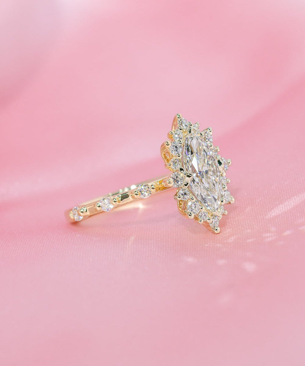 1.33ct F - VS1 Marquise Lab Diamond Kaia - PBD Engagement Rings