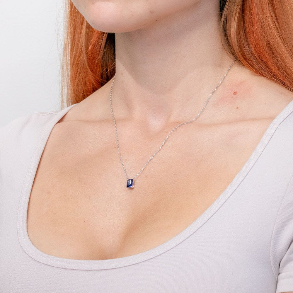 1.37ct Lab Sapphire Necklace Necklaces Princess Bride Diamonds 