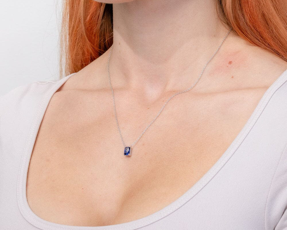 1.37ct Lab Sapphire Necklace Necklaces Princess Bride Diamonds 