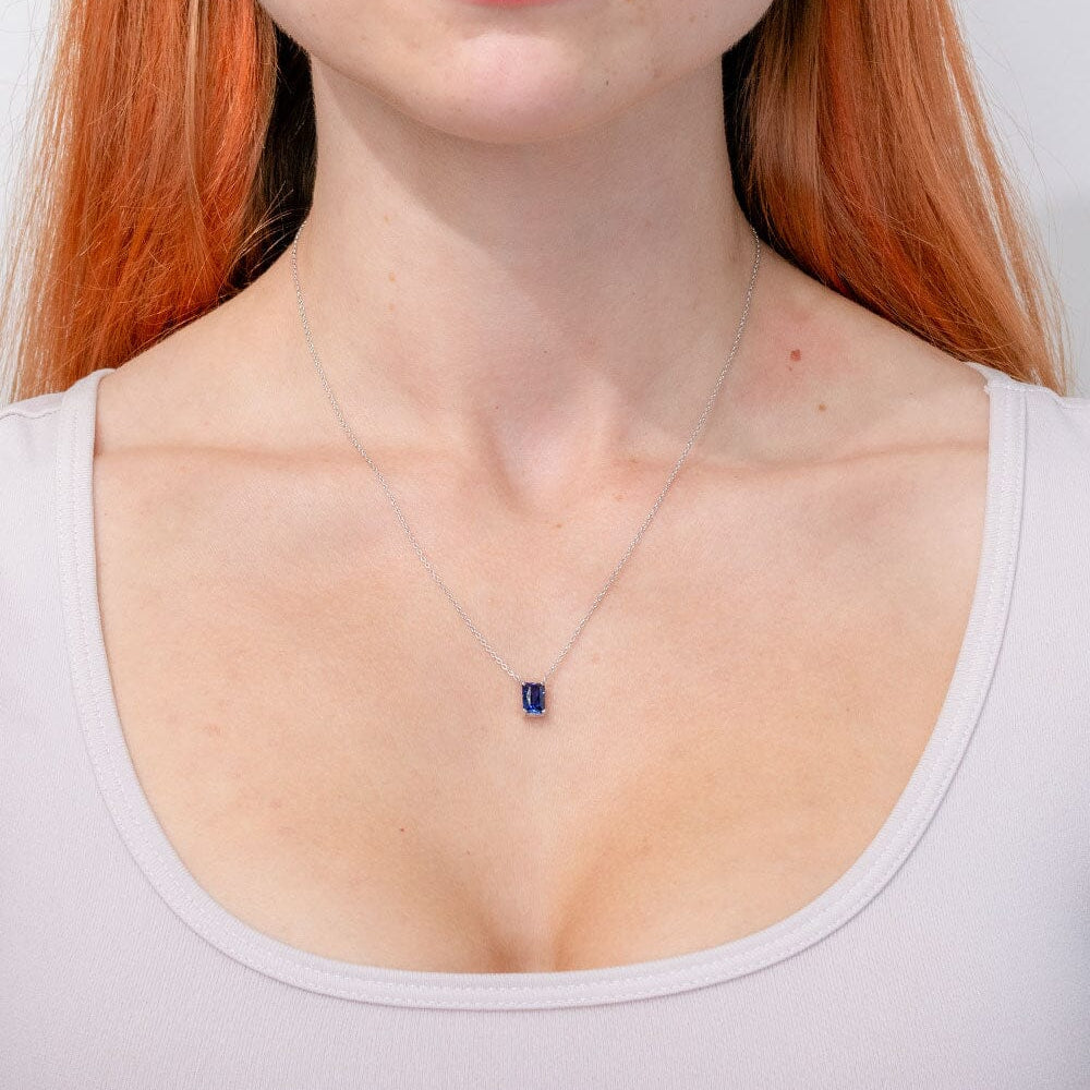 1.37ct Lab Sapphire Necklace Necklaces Princess Bride Diamonds 