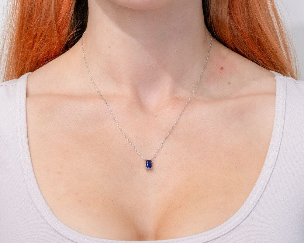 1.37ct Lab Sapphire Necklace Necklaces Princess Bride Diamonds 