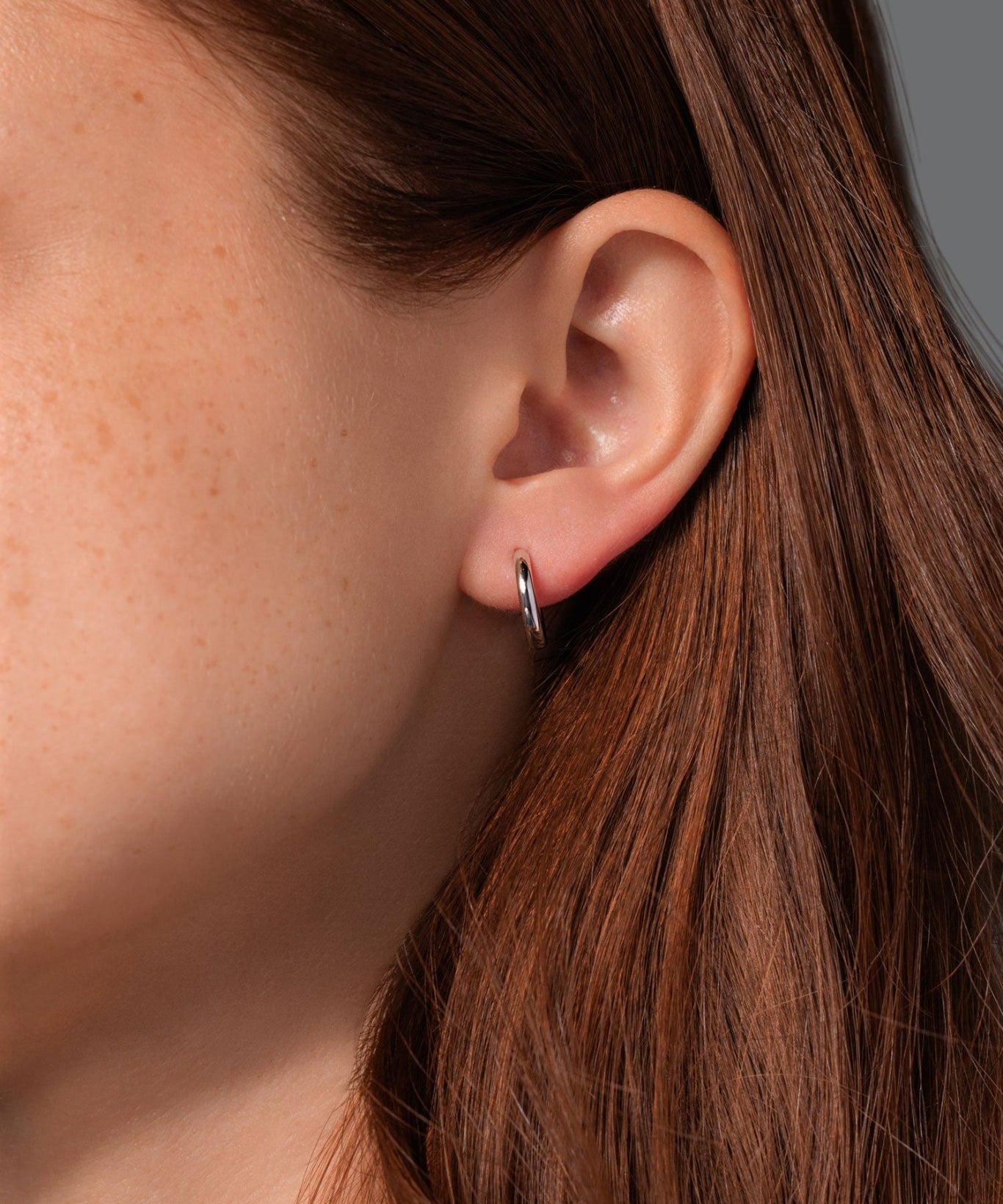 13x2mm Core High Polish Hoop 14k White - PBD Earrings