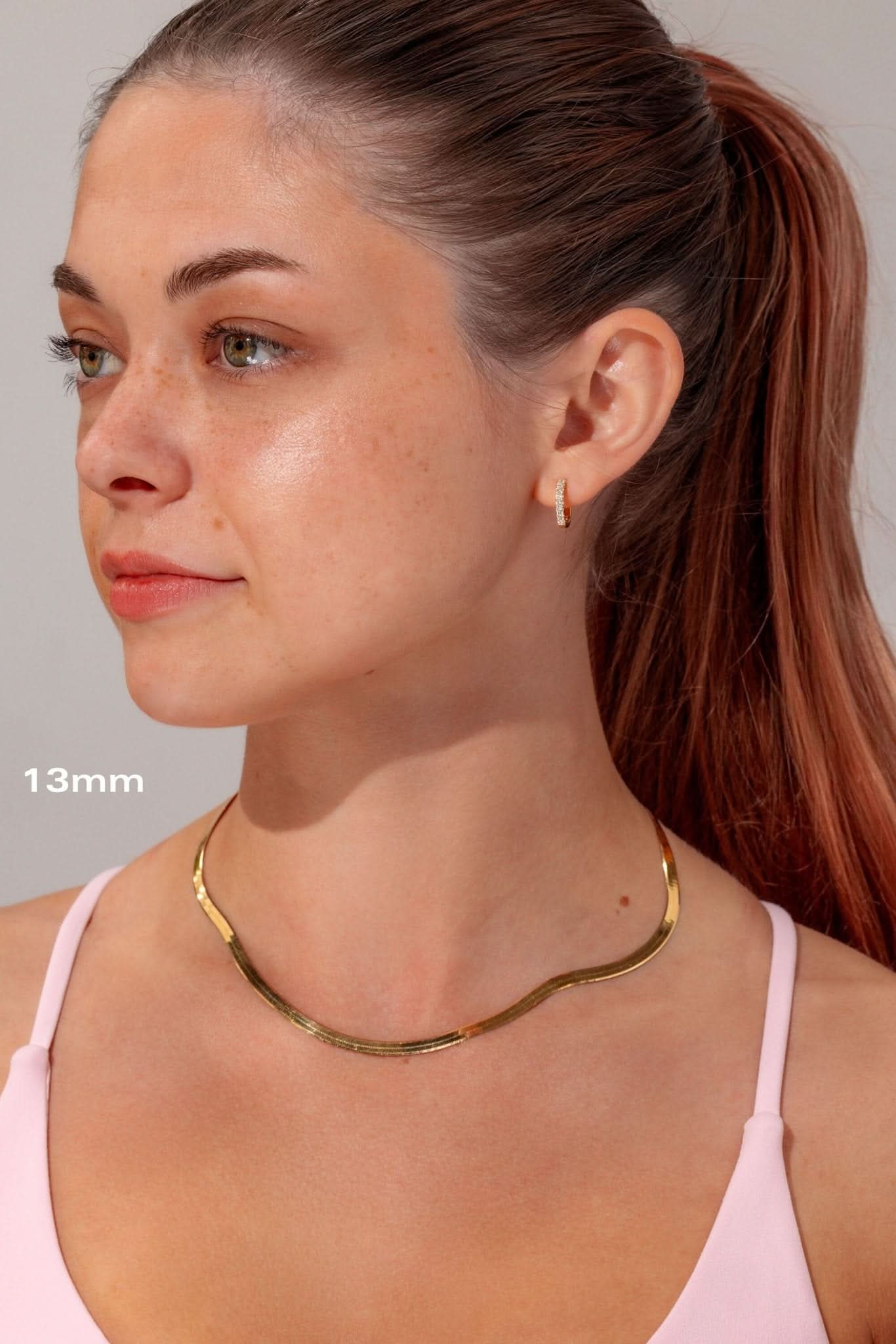 13x2mm Core Pavé Hoop 14k Yellow - PBD Earrings