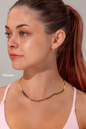 13x2mm Core Pavé Hoop 14k Yellow - PBD Earrings