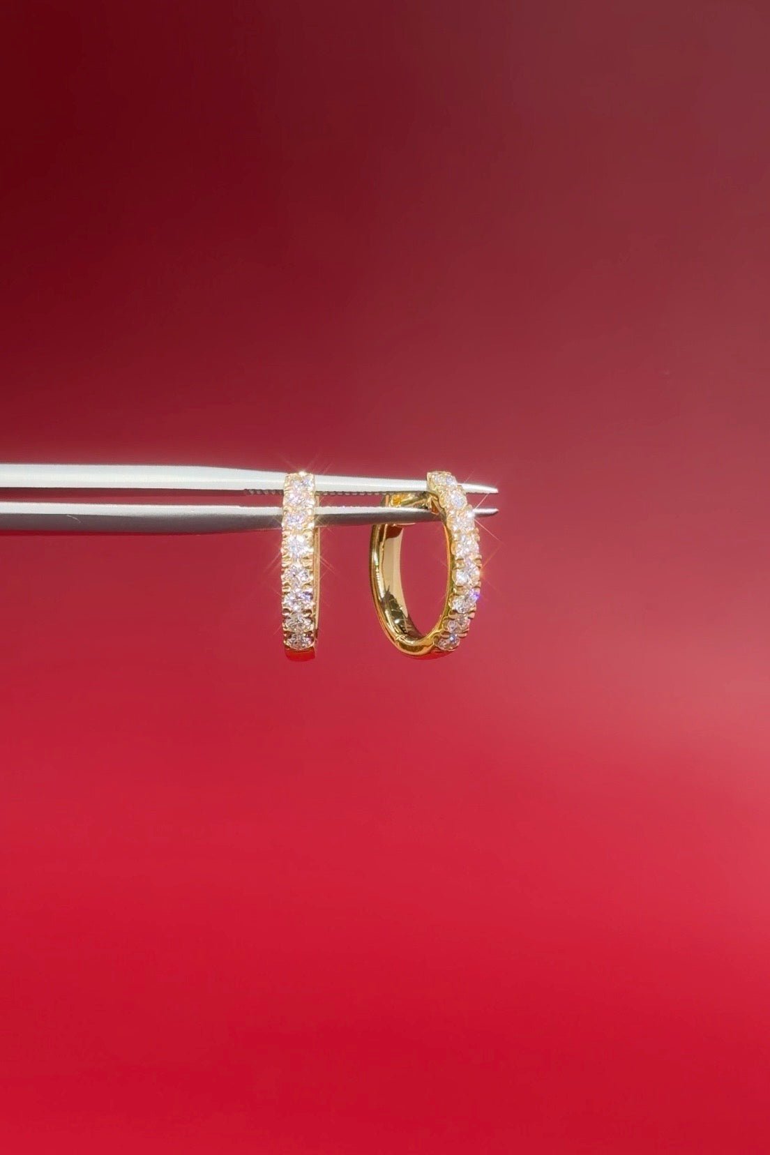 13x2mm Core Pavé Hoop 14k Yellow - PBD Earrings