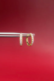 13x2mm Core Pavé Hoop 14k Yellow - PBD Earrings