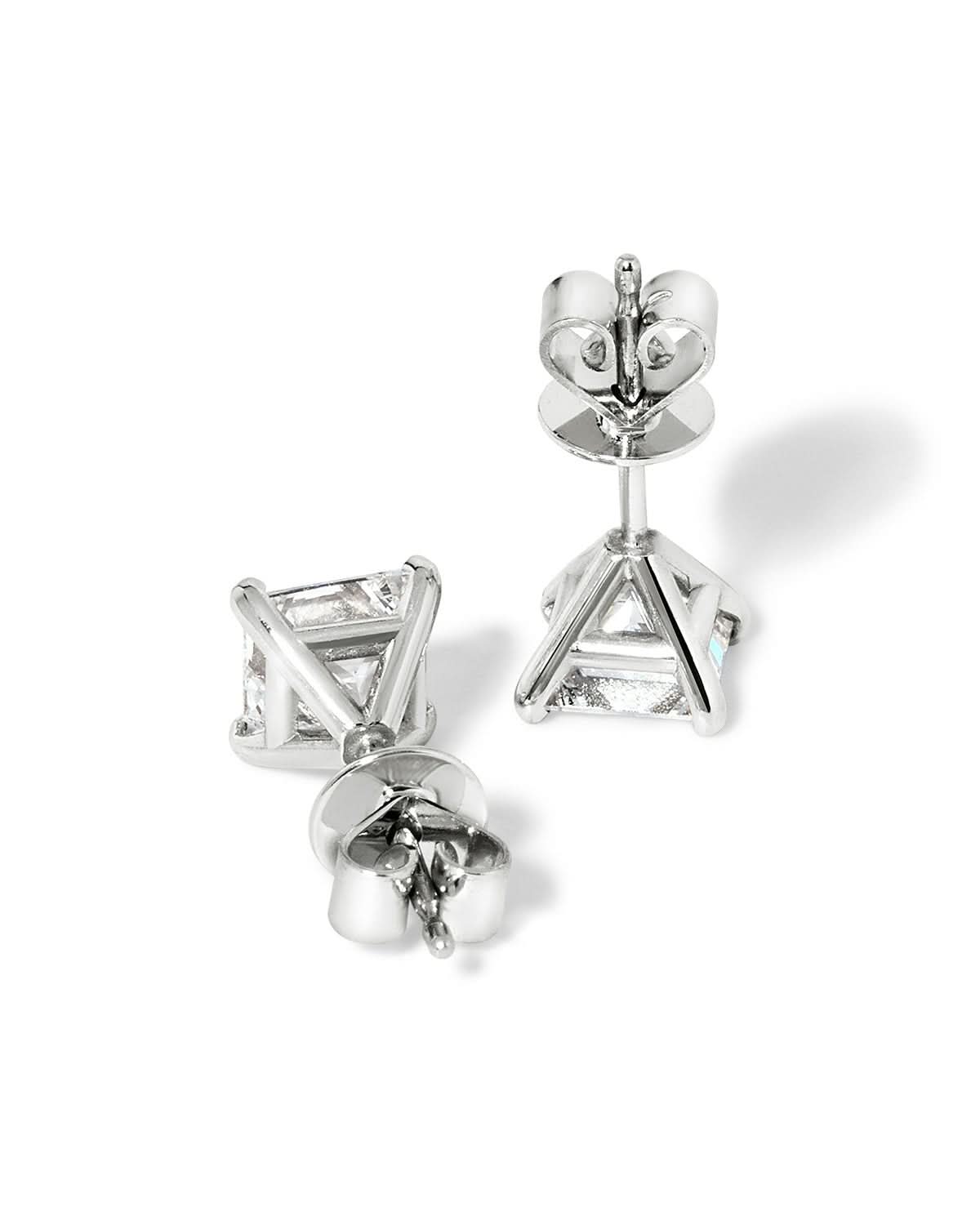1.40ct D - SI1 Core Natural Princess Cut Diamond Studs - PBD Earrings