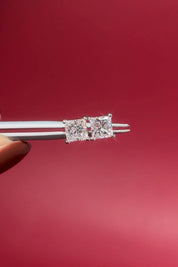 1.40ct D - SI1 Core Natural Princess Cut Diamond Studs - PBD Earrings