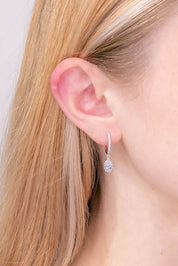 1.42ct D-VS1 Pear Lab Diamond Drop Hoops Earrings Princess Bride Diamonds 