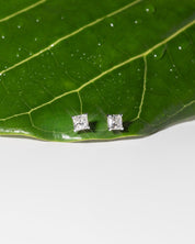 1.42ct I - SI1 Core Princess Natural Diamond Studs - PBD Earrings