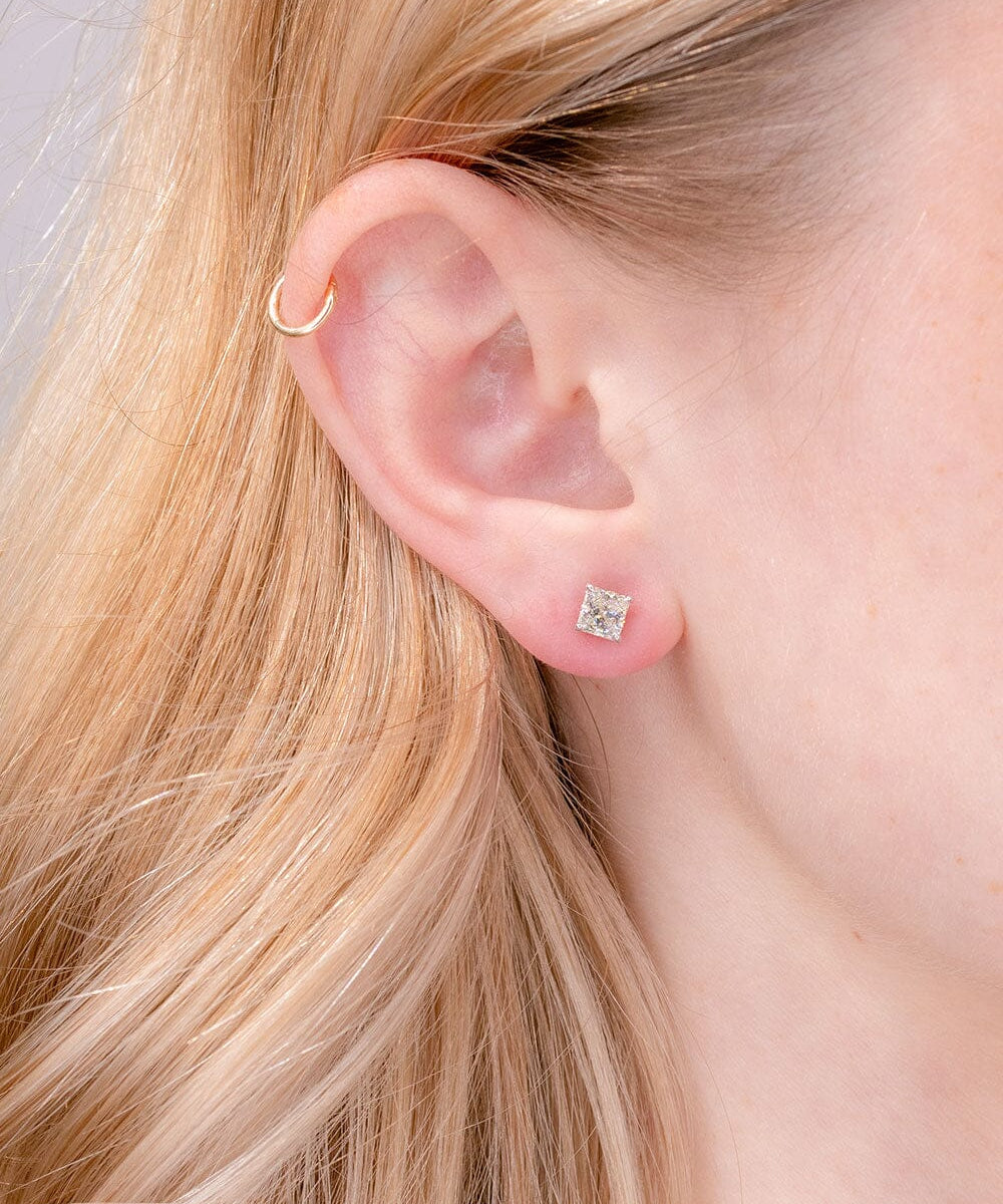 1.42cttw Princess I-SI1 Natural Martini Diamond Studs Earrings Princess Bride Diamonds 
