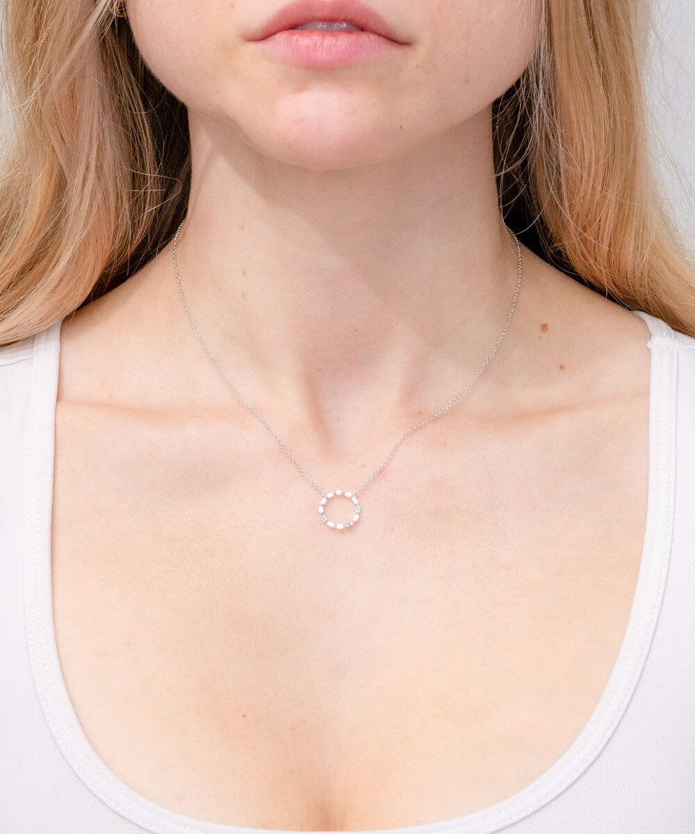 14k White Gold & Diamond Circle of Love Necklace Necklaces Princess Bride Diamonds 