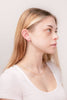14k White Gold Pavé Moon Studs Earrings Princess Bride Diamonds 