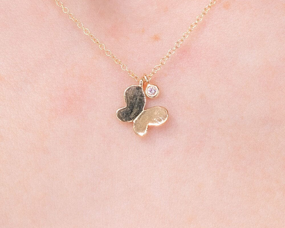14k Yellow Gold Butterfly Necklace Necklaces Princess Bride Diamonds 