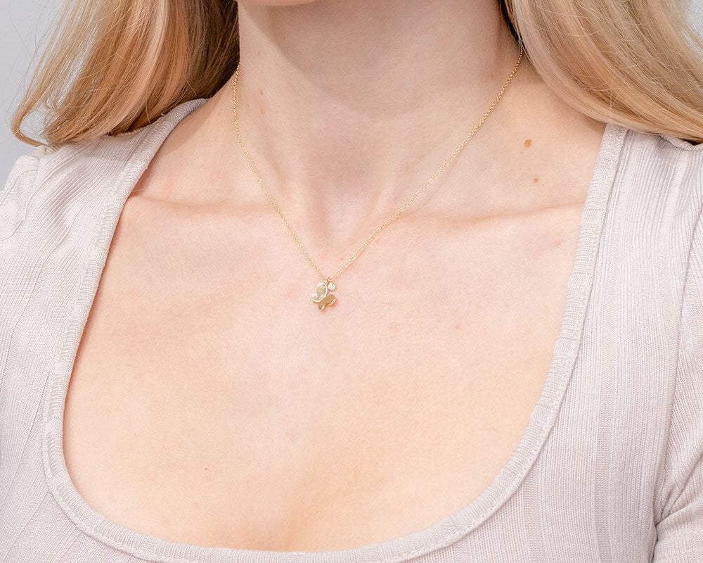 14k Yellow Gold Butterfly Necklace Necklaces Princess Bride Diamonds 