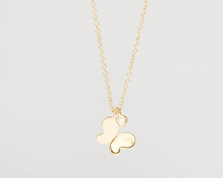 14k Yellow Gold Butterfly Necklace Necklaces Princess Bride Diamonds 