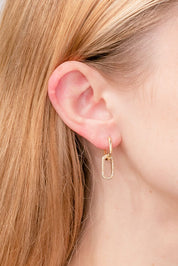14k Yellow Gold & Diamond Dangle Chain Earrings Earrings Princess Bride Diamonds 