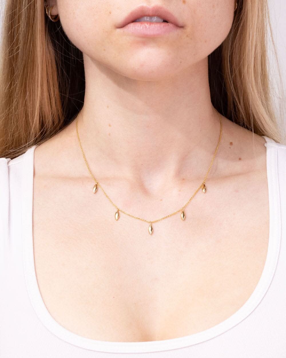 14k Yellow Gold Drop Necklace - PBD Necklaces