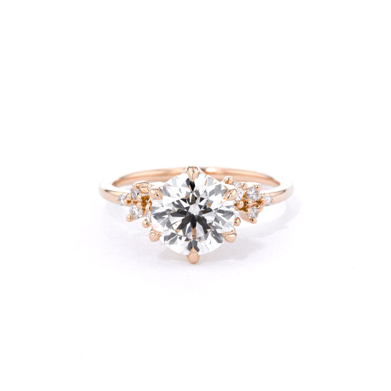 Princess Cut Three Stone Engagement Ring With Princess Side Stones - Eva -  Sylvie Jewelry