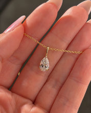 1.50ct Brandi Slider Pear Necklace Yellow Gold - PBD Necklaces