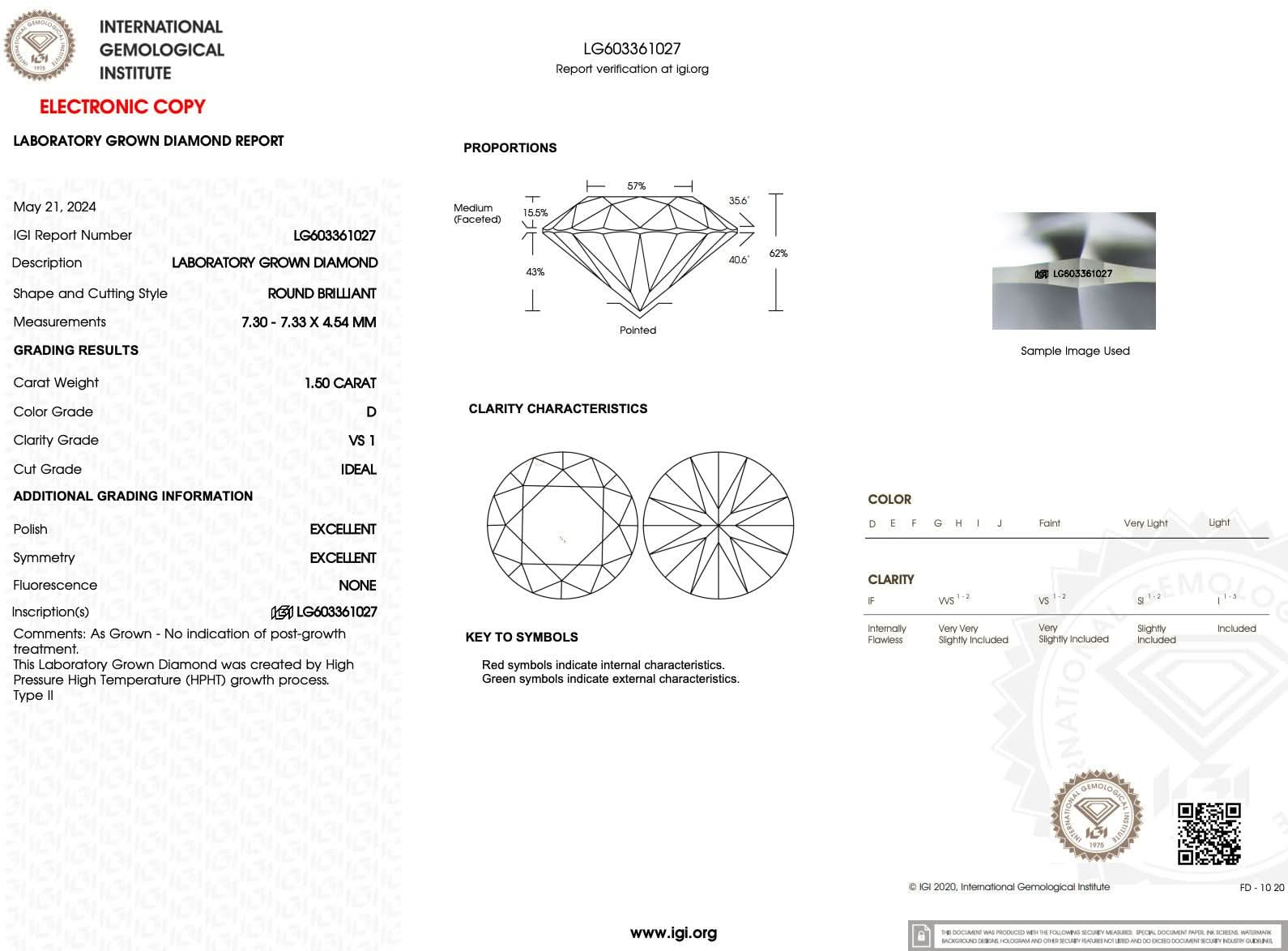 1.50ct D - VS1 Round Lab Diamond Lisa - PBD Engagement Rings