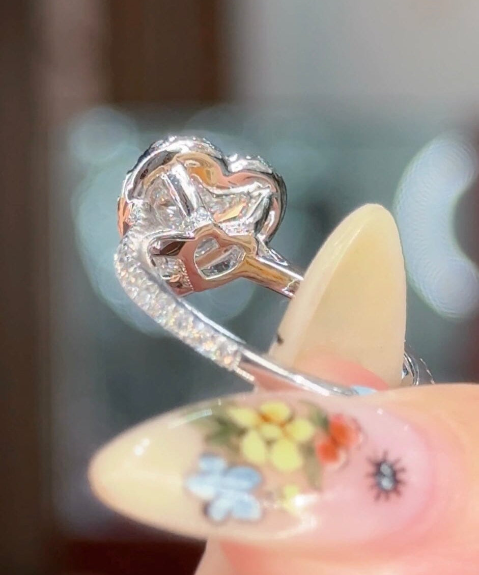 1.50ct E-VS1 Heart Lab Diamond Scarlett Engagement Rings Princess Bride Diamonds 