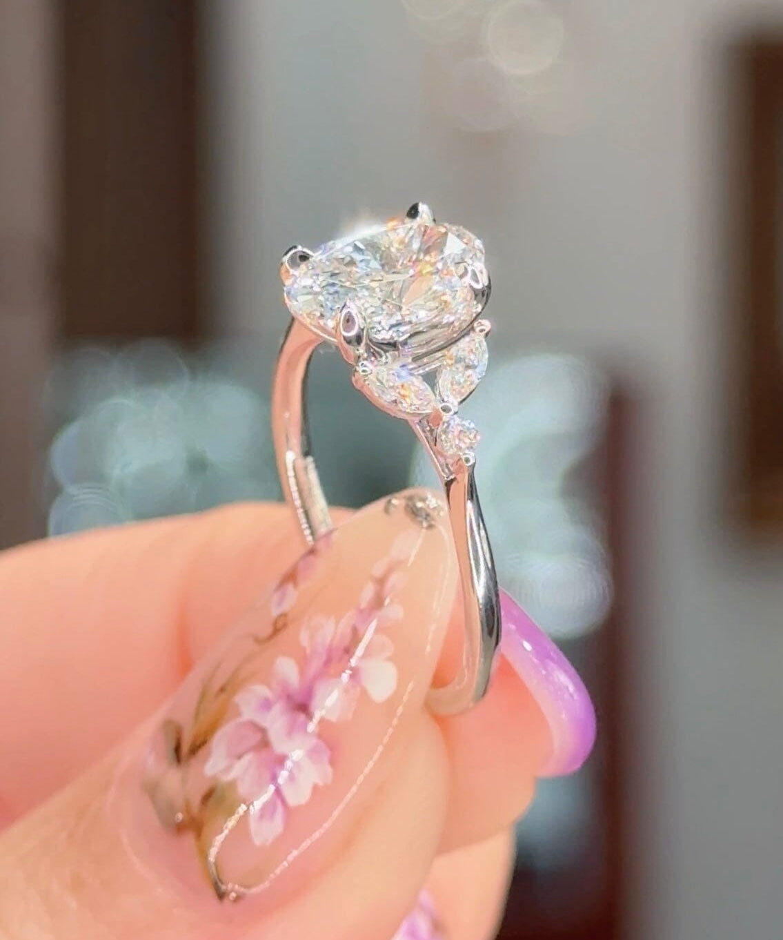 1.50ct E-VS1 Oval Lab Diamond Sarah Engagement Rings Princess Bride Diamonds 