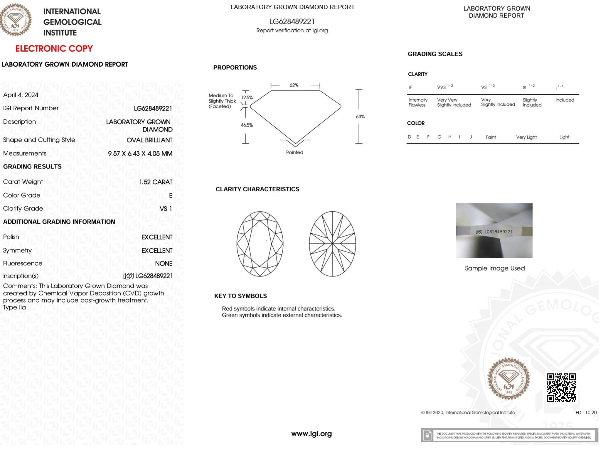 1.52 Carat E-VS1 Oval Lab Grown Diamond - IGI (#50518) Loose Diamond Princess Bride Diamonds 